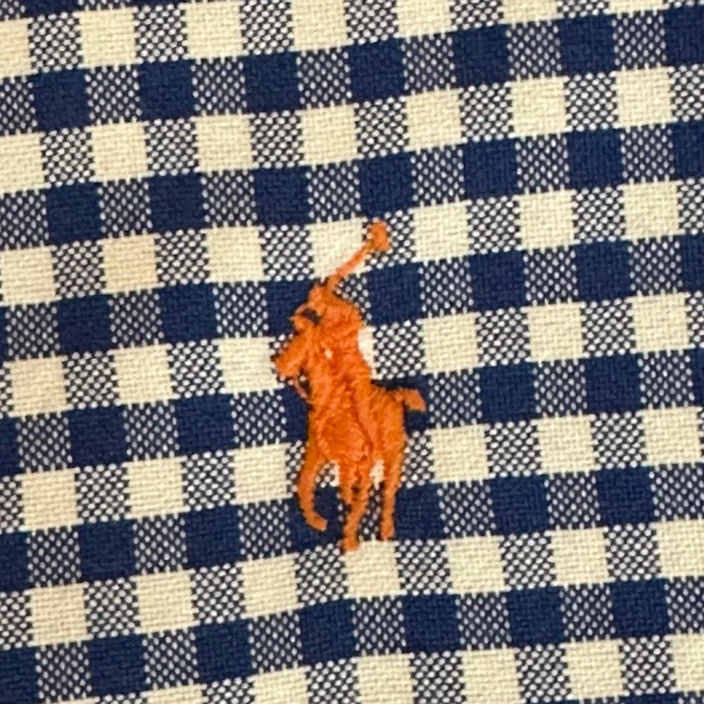 Polo Ralph Lauren Shirt Mens XL Classic Fit Blue Gingham Check‎ Button Up